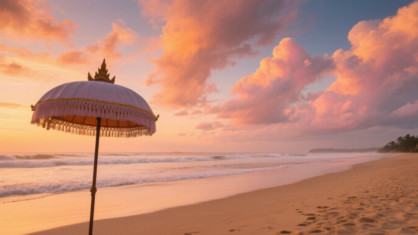 Seminyak Beach at sunset, Bali