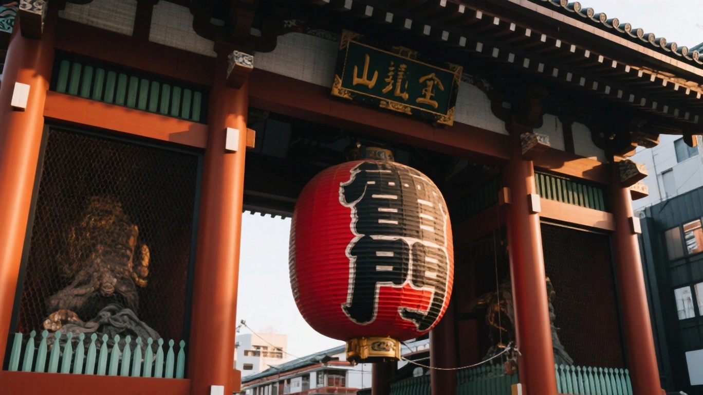 Senso-ji Temple's Thunder Gate with its massive red lantern